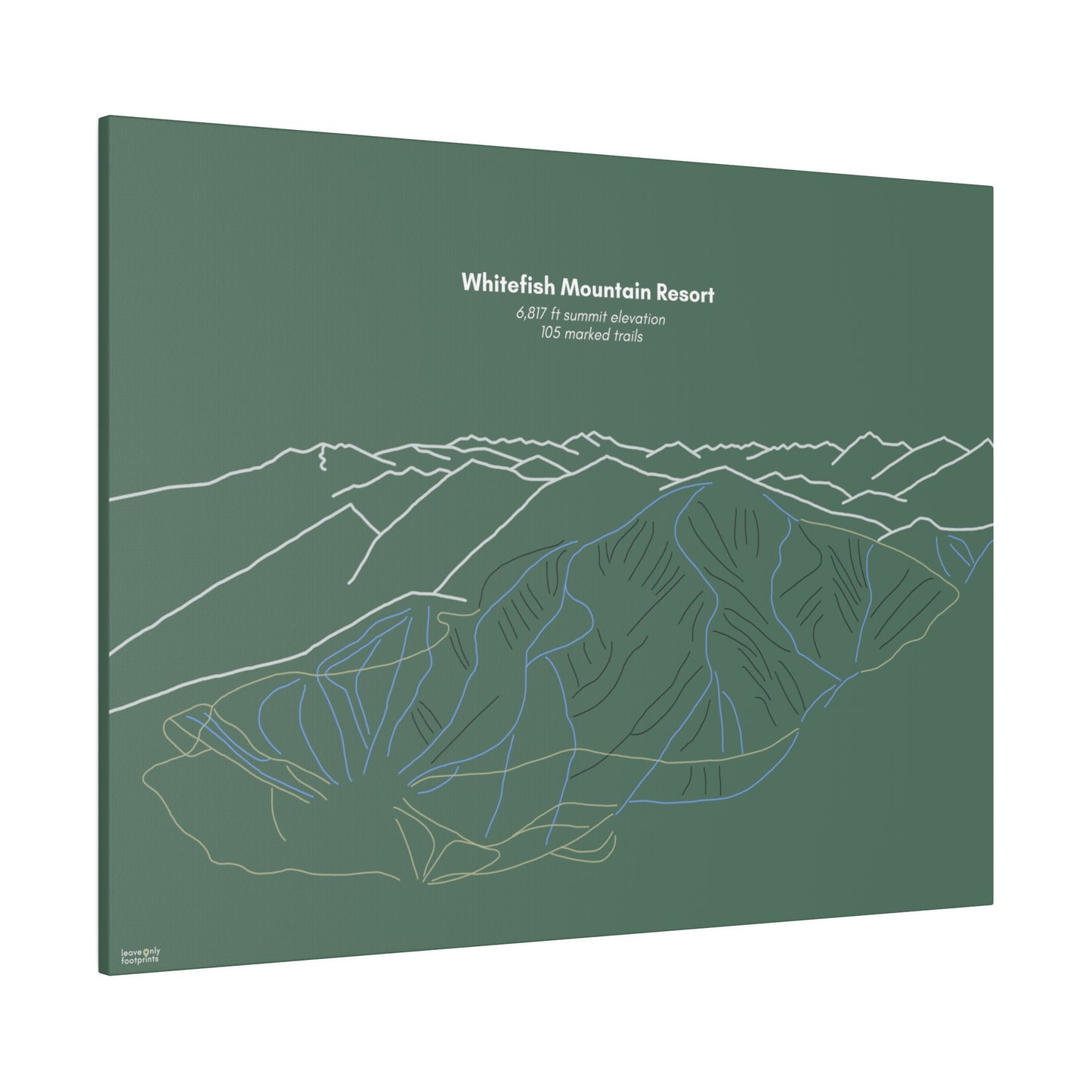 Whitefish Mountain Resort Matte Canvas, Stretched, 0.75"