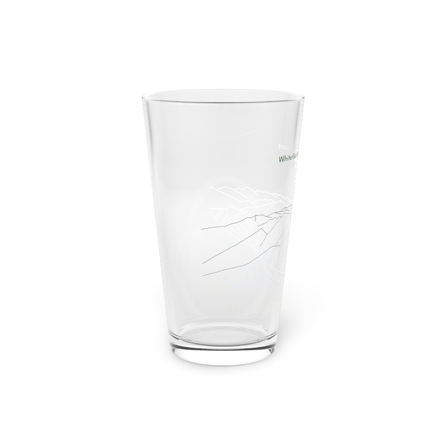Whitefish Mountain Pint Glass, 16oz