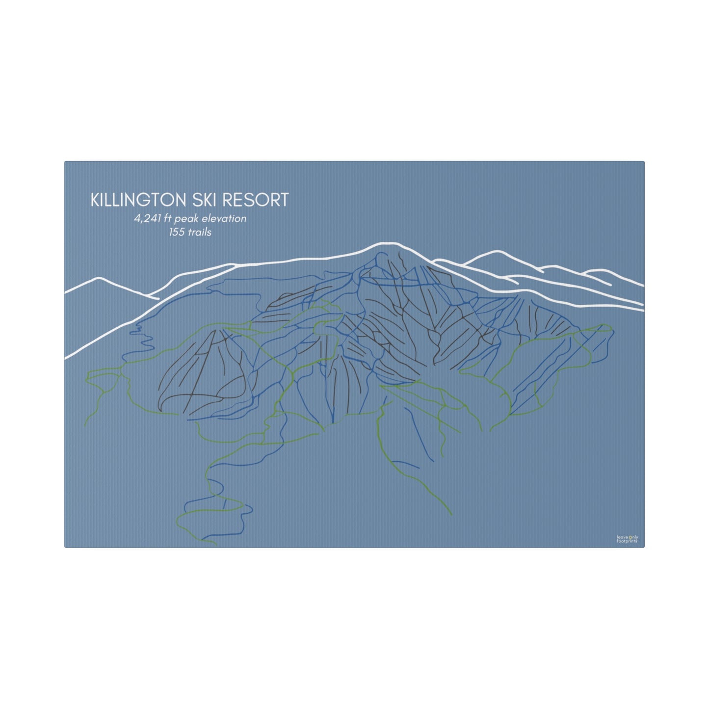 Killington Ski Resort Matte Canvas, Stretched, 0.75"