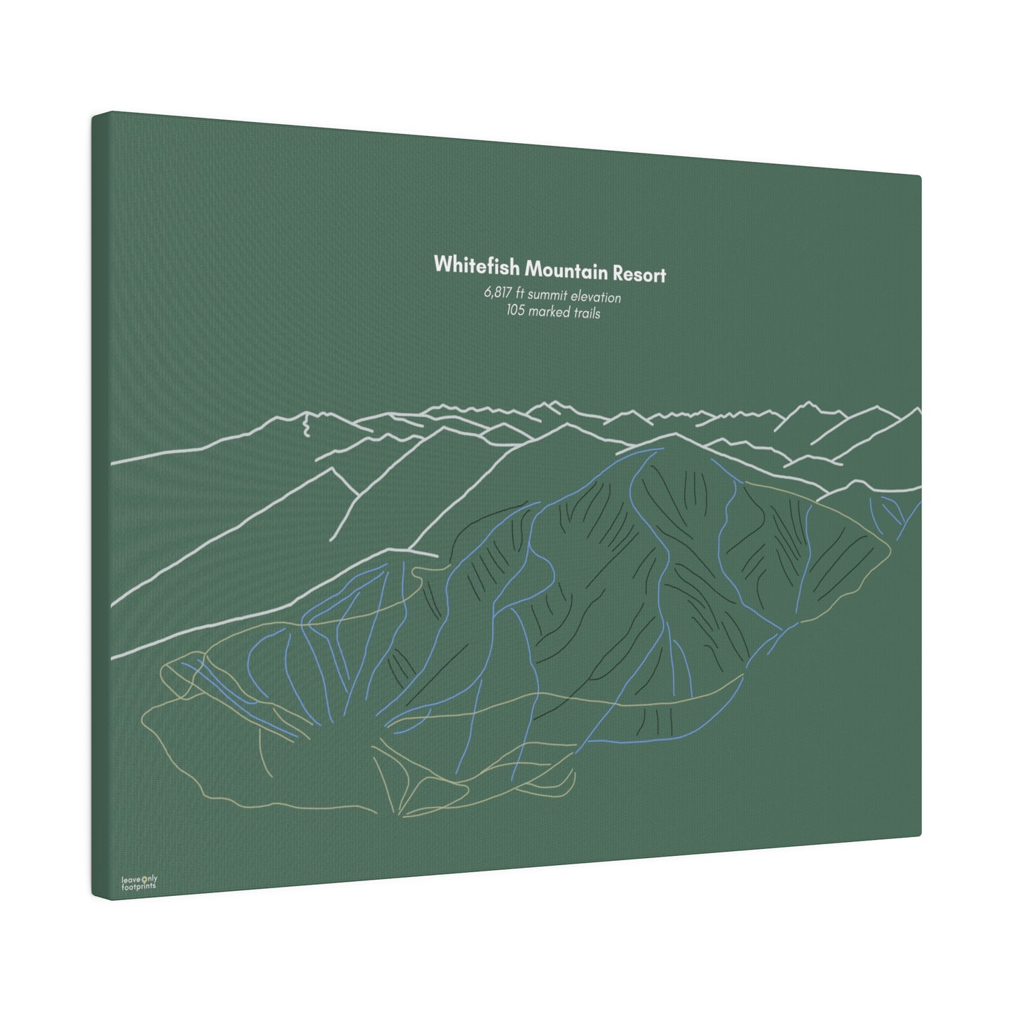 Whitefish Mountain Resort Matte Canvas, Stretched, 0.75"
