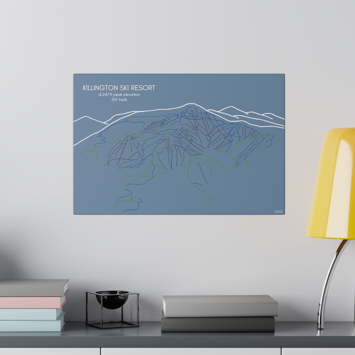 Killington Ski Resort Matte Canvas, Stretched, 0.75"