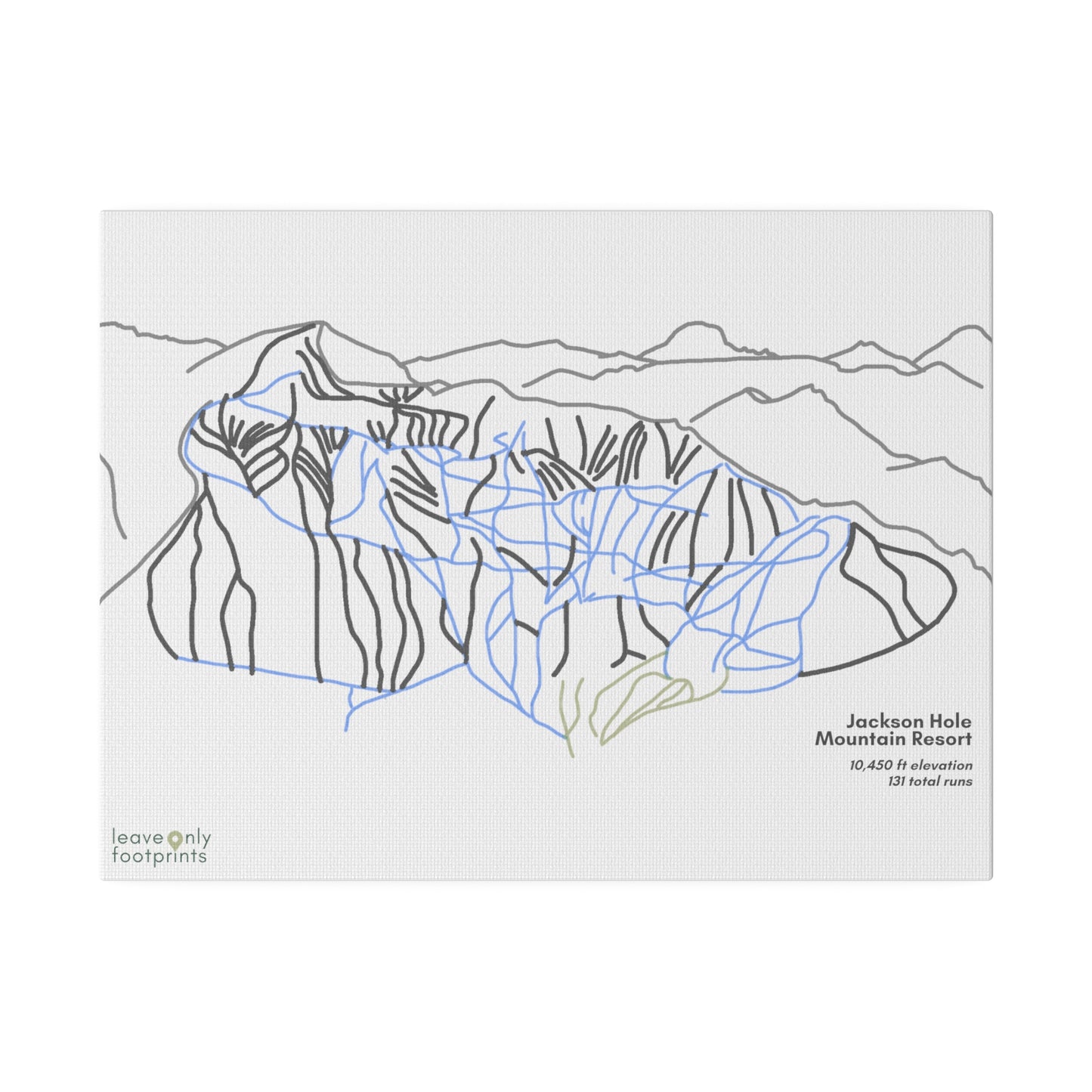 Jackson Hole Mountain Resort Matte Canvas, Stretched, 0.75"