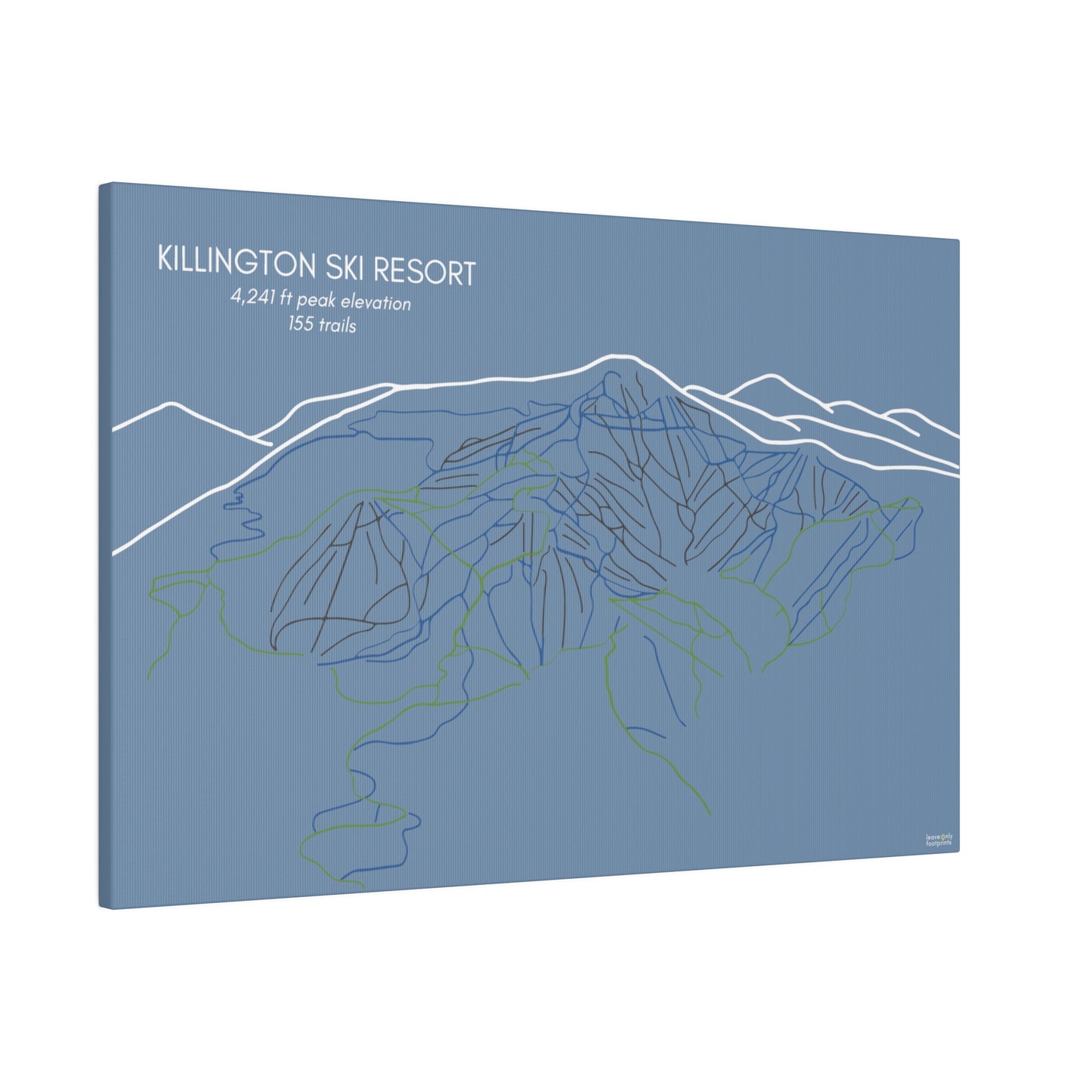 Killington Ski Resort Matte Canvas, Stretched, 0.75"