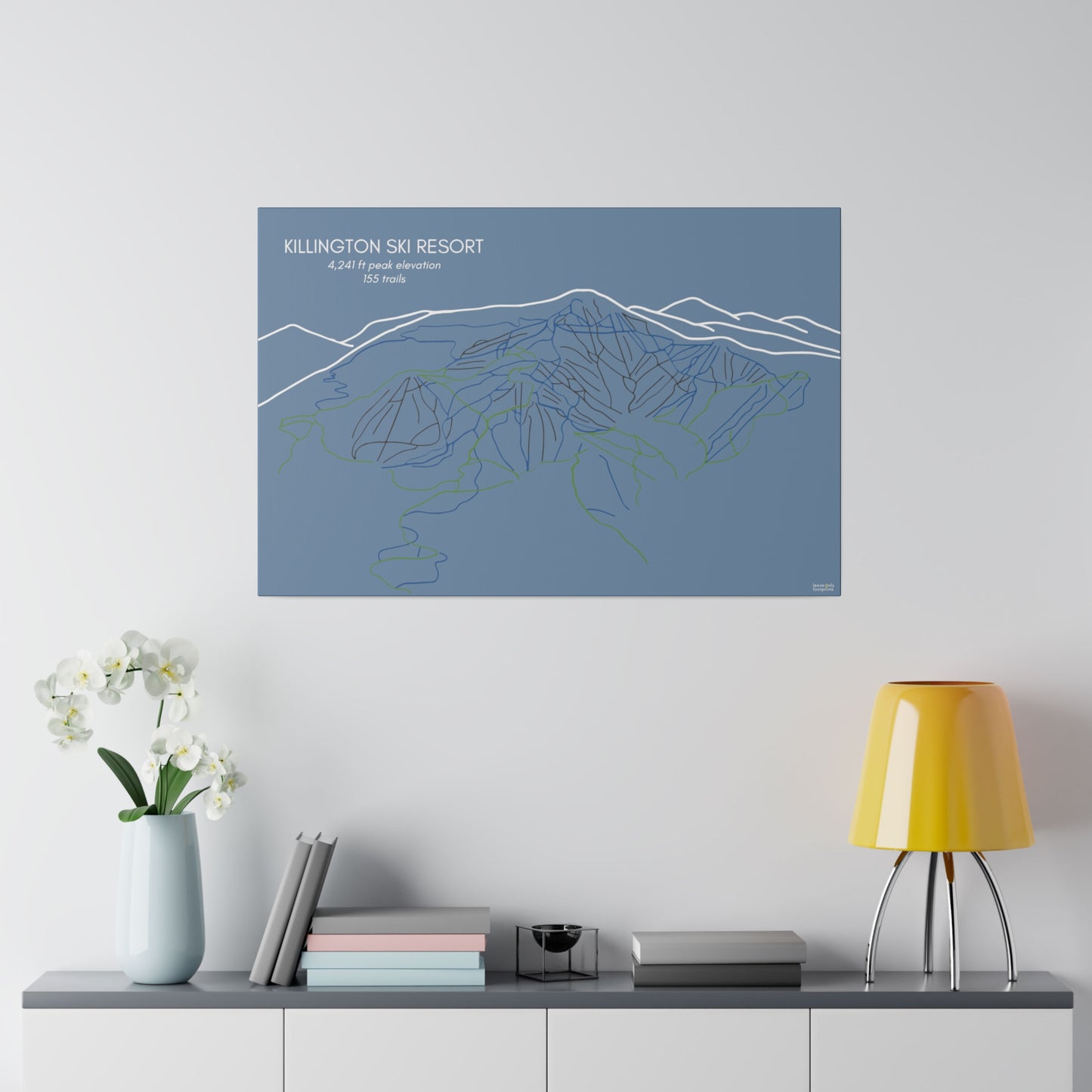 Killington Ski Resort Matte Canvas, Stretched, 0.75"
