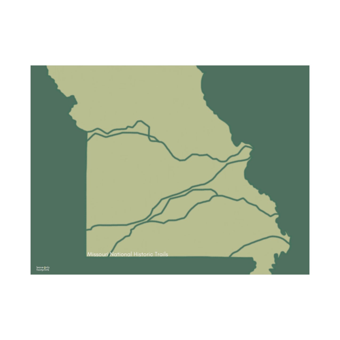 Missouri National Historic Trails Horizontal Print