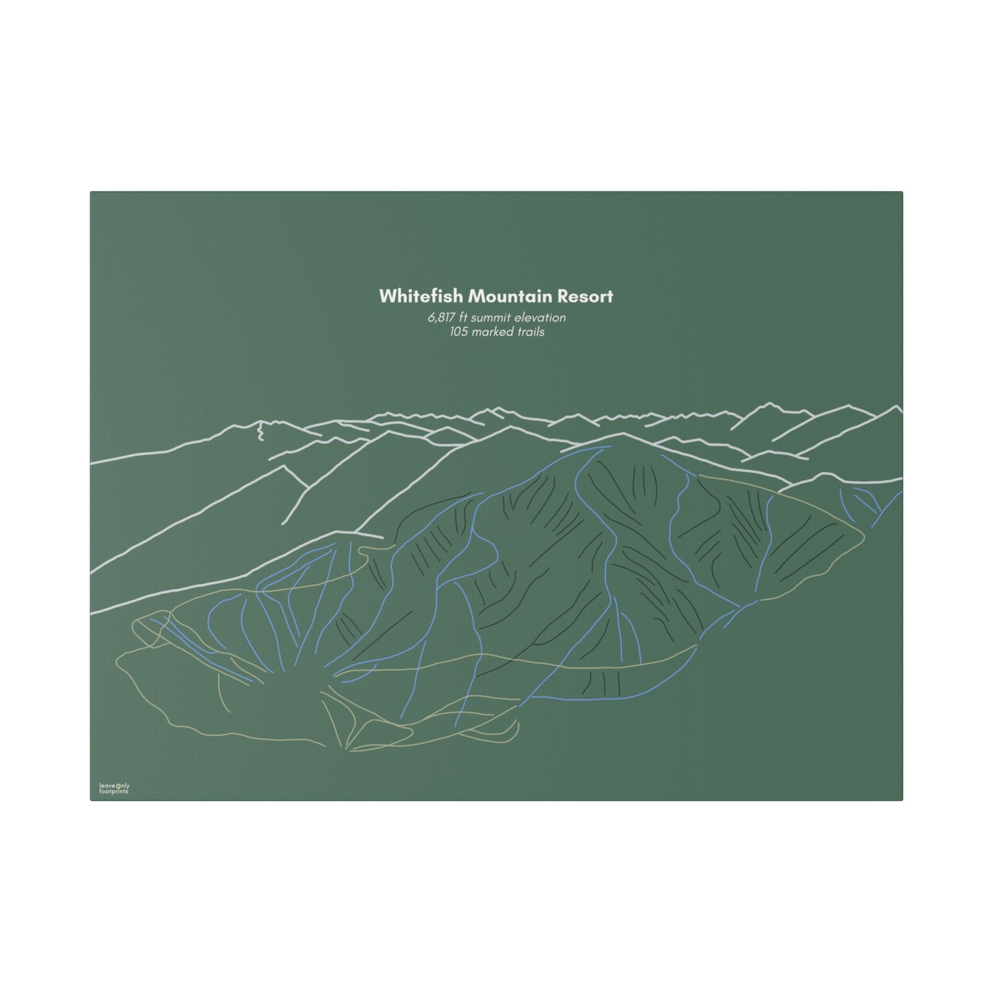 Whitefish Mountain Resort Matte Canvas, Stretched, 0.75"