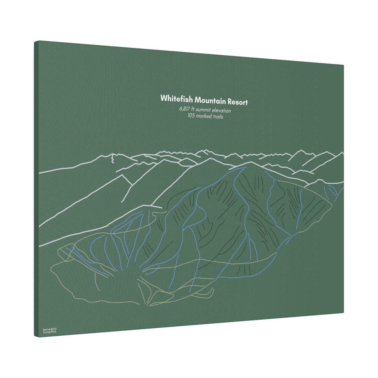 Whitefish Mountain Resort Matte Canvas, Stretched, 0.75"