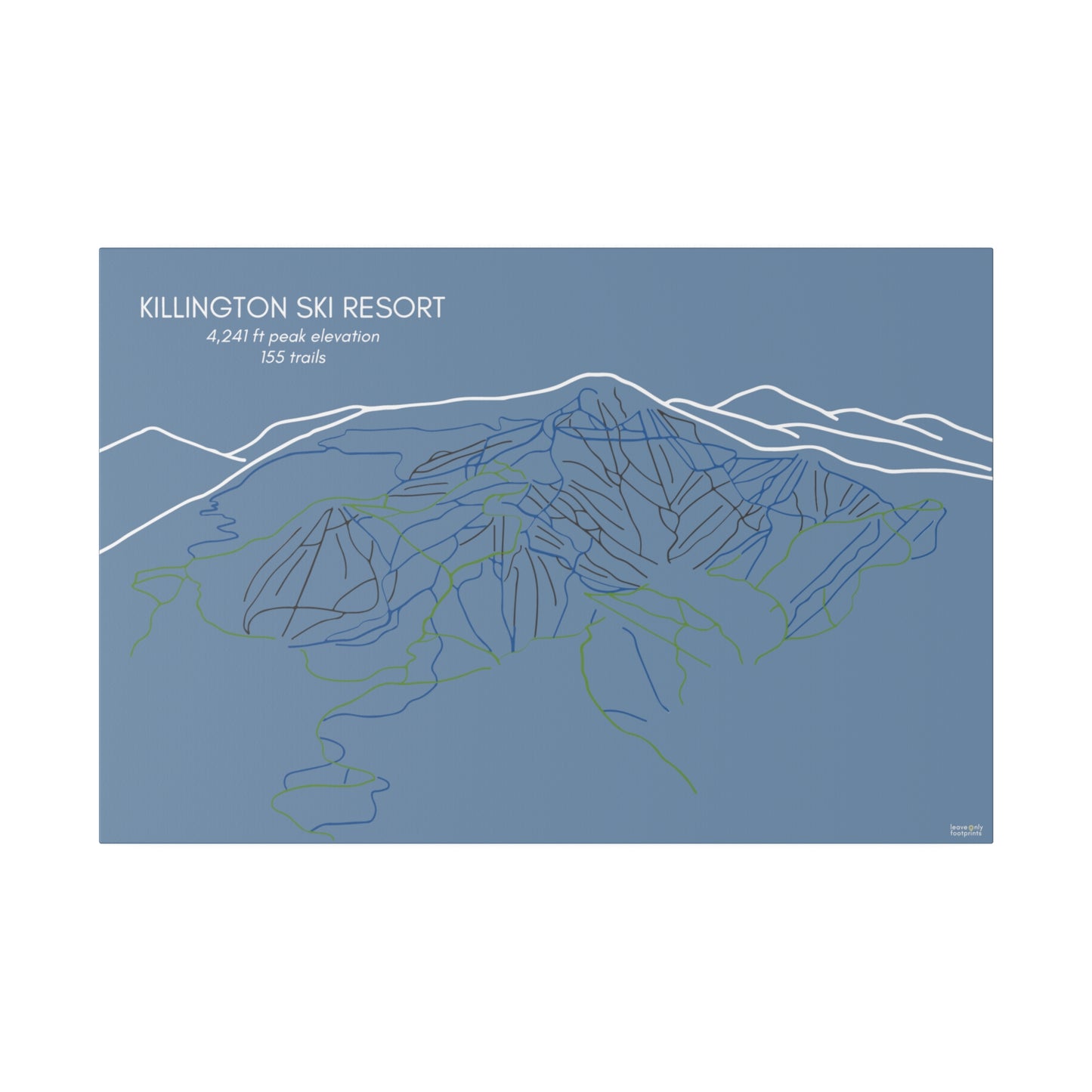 Killington Ski Resort Matte Canvas, Stretched, 0.75"