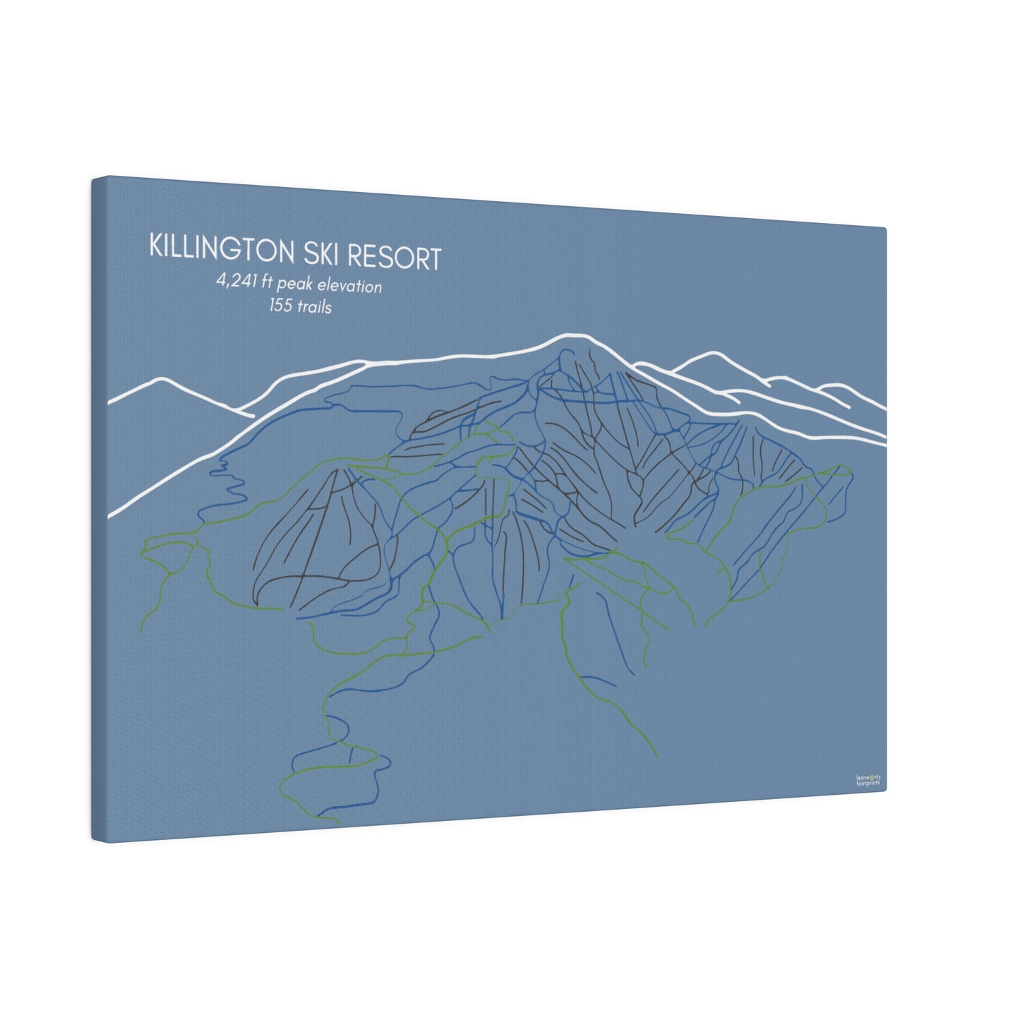 Killington Ski Resort Matte Canvas, Stretched, 0.75"