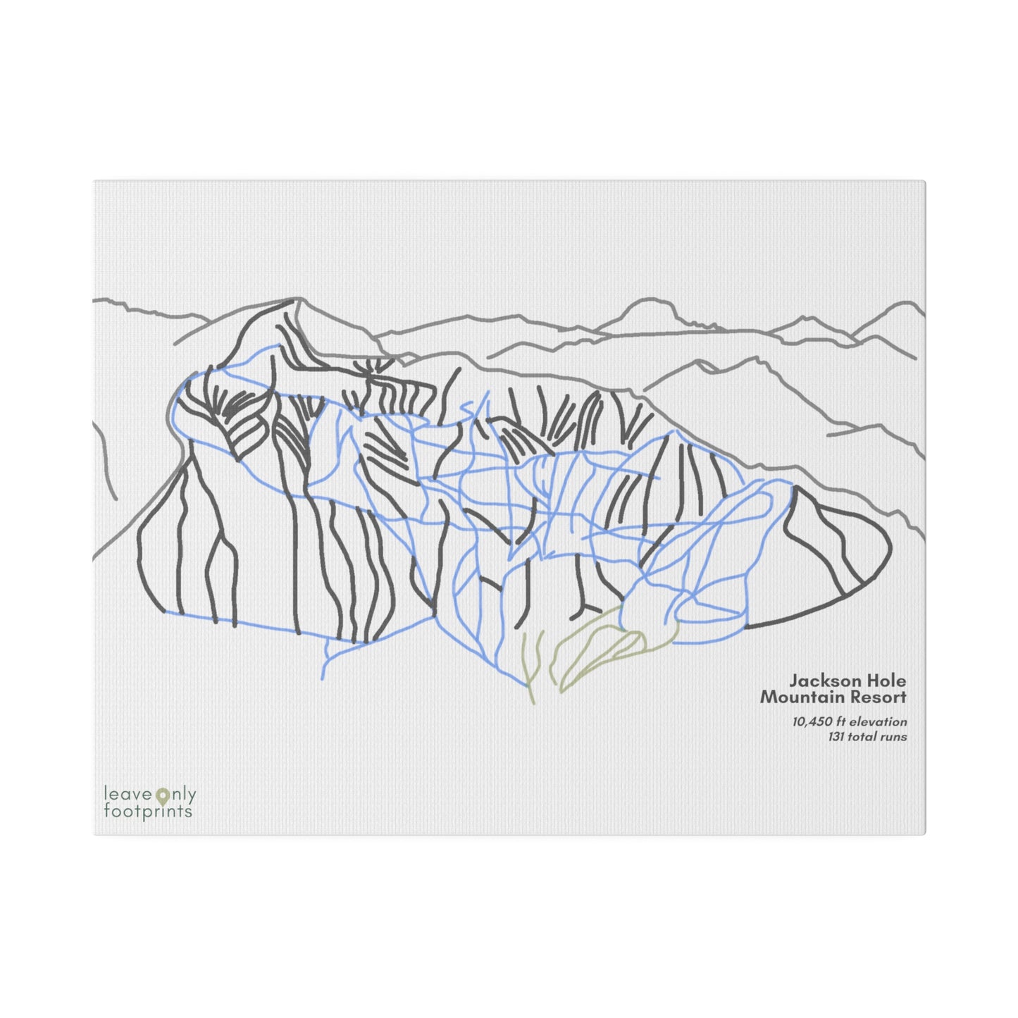 Jackson Hole Mountain Resort Matte Canvas, Stretched, 0.75"