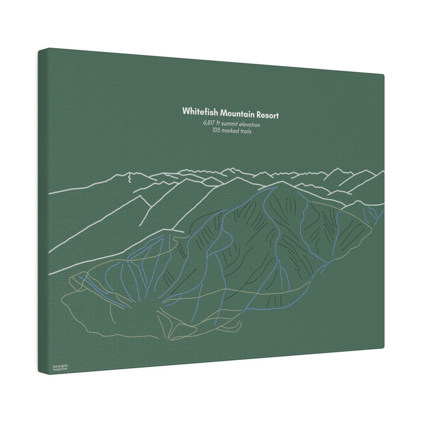 Whitefish Mountain Resort Matte Canvas, Stretched, 0.75"