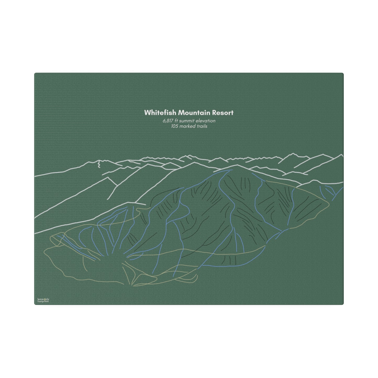 Whitefish Mountain Resort Matte Canvas, Stretched, 0.75"