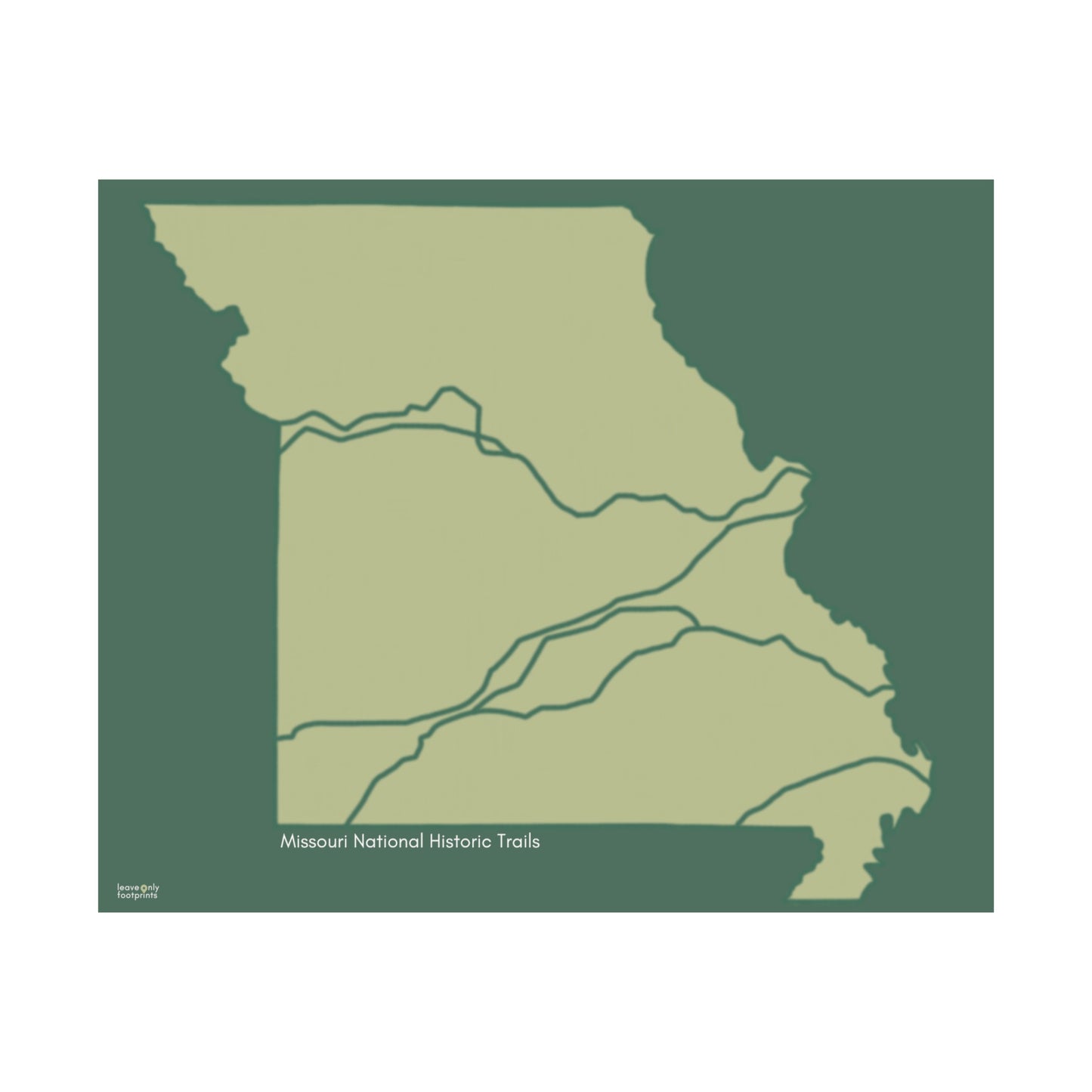 Missouri National Historic Trails Horizontal Print