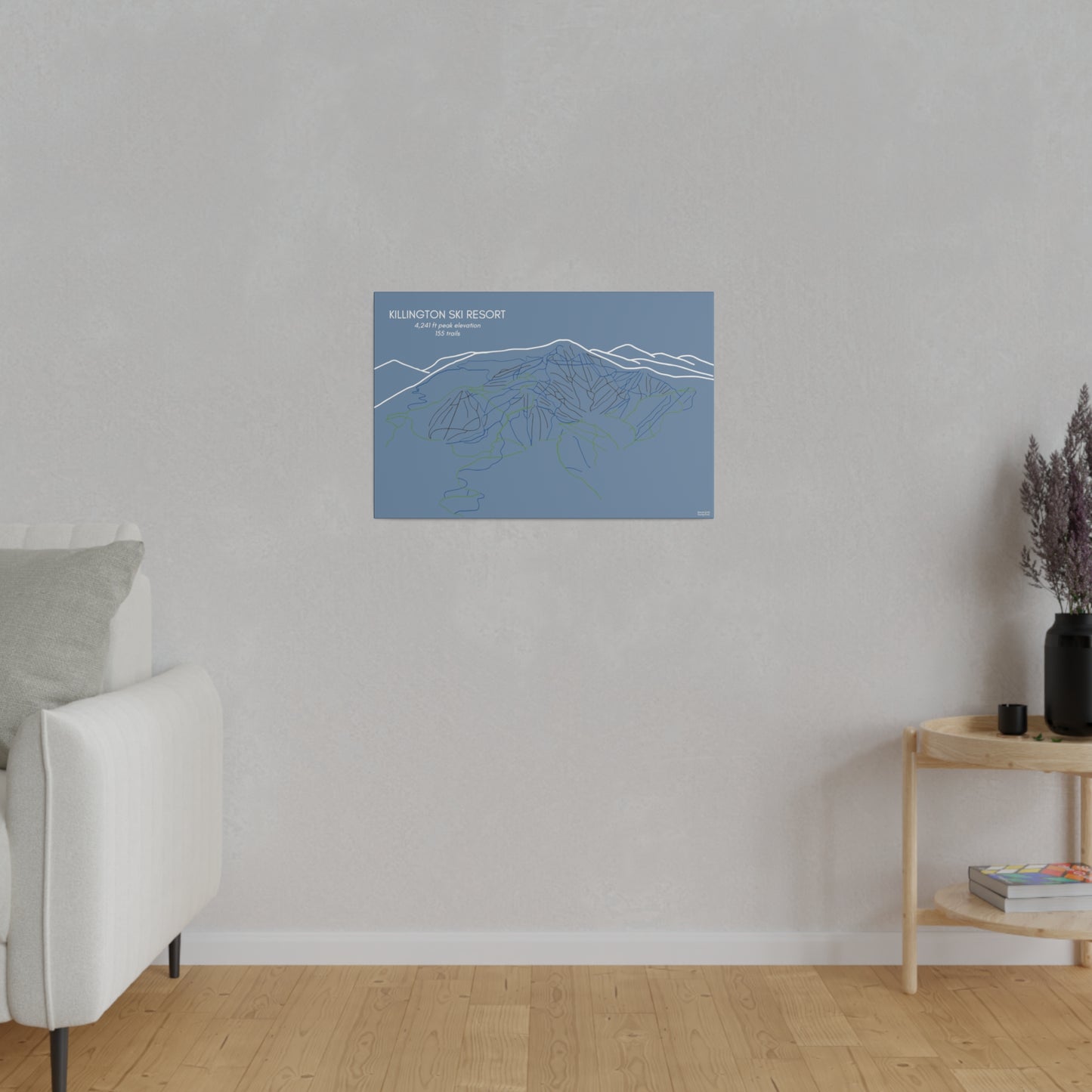 Killington Ski Resort Matte Canvas, Stretched, 0.75"