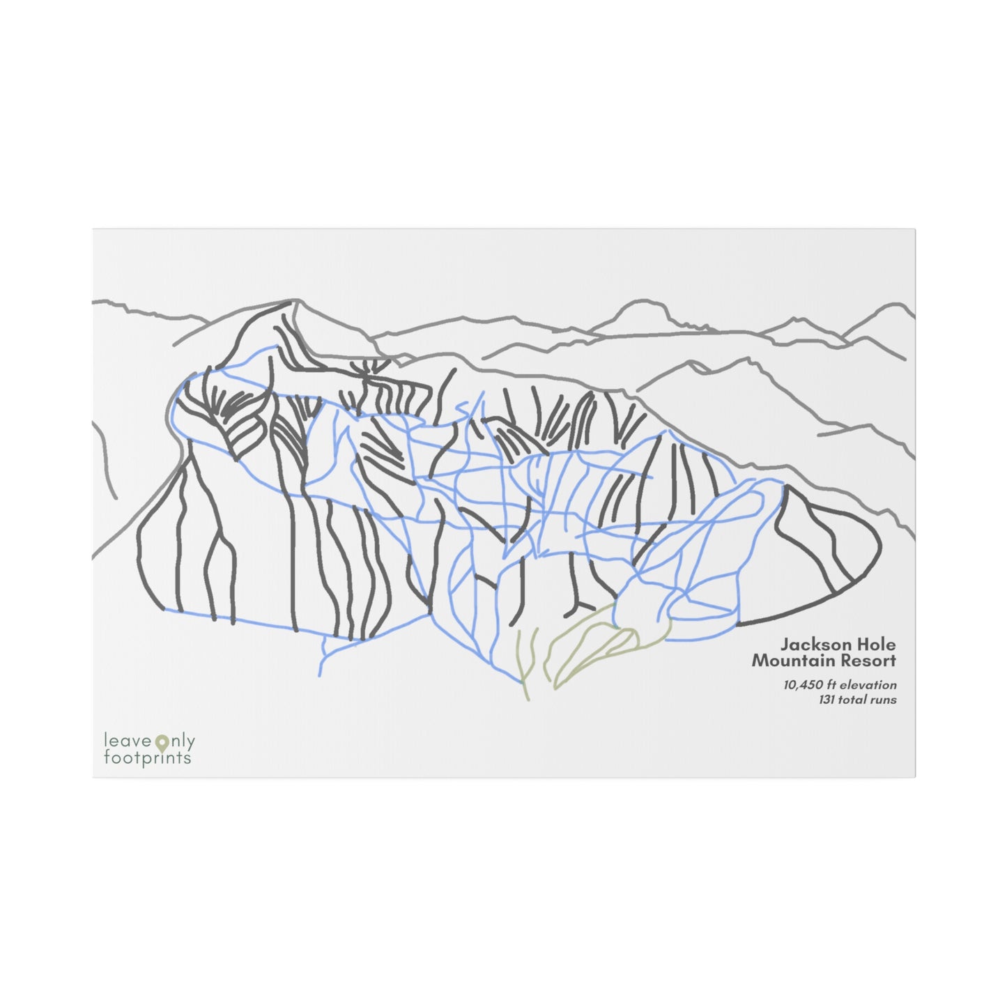 Jackson Hole Mountain Resort Matte Canvas, Stretched, 0.75"