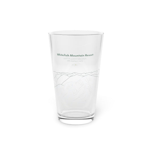 Whitefish Mountain Pint Glass, 16oz