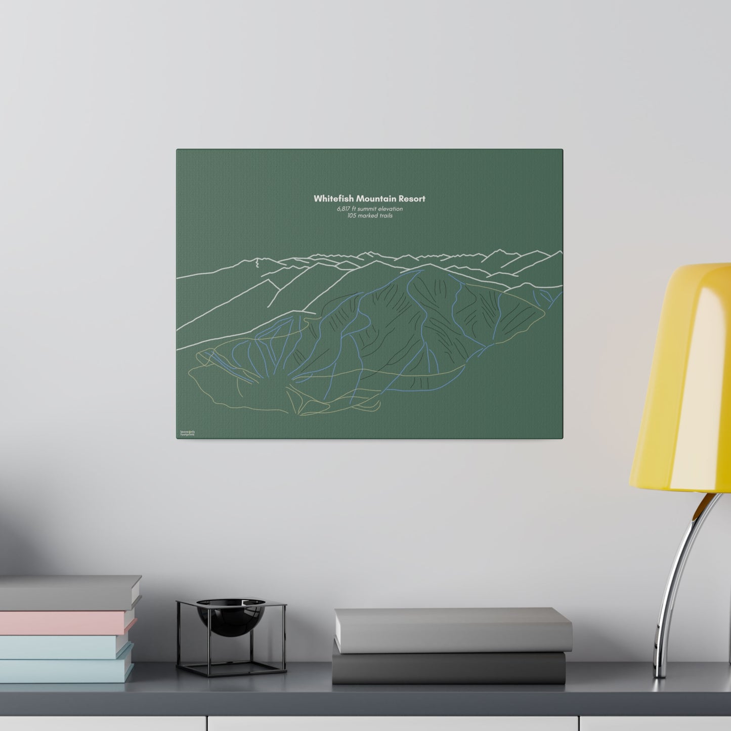 Whitefish Mountain Resort Matte Canvas, Stretched, 0.75"