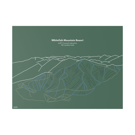 Whitefish Mountain Resort Matte Canvas, Stretched, 0.75"