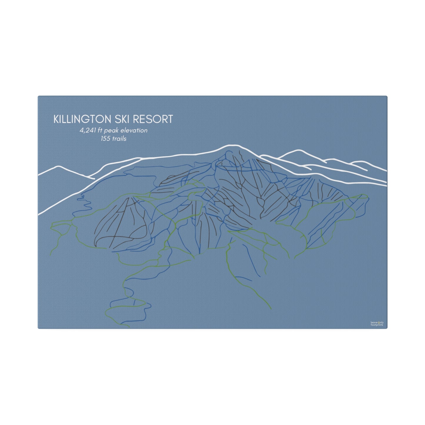 Killington Ski Resort Matte Canvas, Stretched, 0.75"